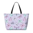 thumbnail image 2 of Kdxio Purple Butterfly for Beach Bag for Women Large Beach Tote Bag Waterproof Sandproof Swim Bag with Zipper Pockets Beach Vacation Travel, 2 of 7
