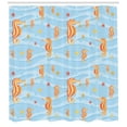 thumbnail image 3 of Ambesonne Ocean Shower Curtain, Waves Tropic Sea Ceature, 69"Wx84"L, Orange Blue, 3 of 3
