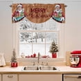 thumbnail image 2 of Merry Christmas Santa Claus Tie Up Valances Curtain, Xmas Gift Winter Snowflake Brown Adjustable Rod Pocket Short Window Treatment Tie Up Curtains Valances for Kitchen Living Room Bathroom 42x18 In, 2 of 9
