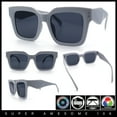 thumbnail image 3 of Womens Hipster Horn Rim Geometric Bevel Arm Fancy Plastic Sunglasses Grey - Black, 3 of 8