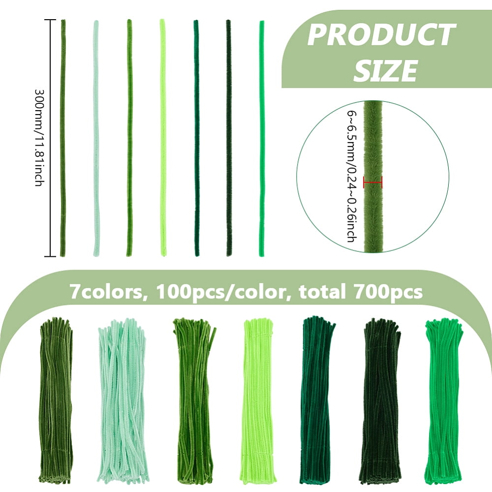 7 Bags 7 Colors DIY Plush Sticks Pipe Cleaner Chenille Stems with Iron Core Kid Craft Material Mixed Color 300x6 -6.5mm 100pcs/bag