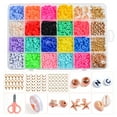 thumbnail image 1 of Perles Rondes Plates en Argile Colorées 6mm Perles Disque Faites à la Main Perles Intercalaires en Vrac 3869 Pcs, 1 of 8