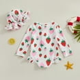 thumbnail image 3 of Bagilaanoe Toddler Baby Girl One-Piece Swimsuit Strawberry Print Long Sleeve Zipper Rashguard Swimwear + Swimming Cap 6M 9M 12M 18M 24M 3T Kids Ruffle Bathing Suit, 3 of 8
