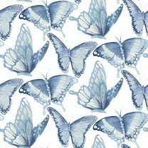 Chesapeake Janetta Blue Butterfly Wallpaper