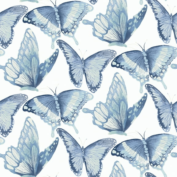 Chesapeake Janetta Blue Butterfly Wallpaper