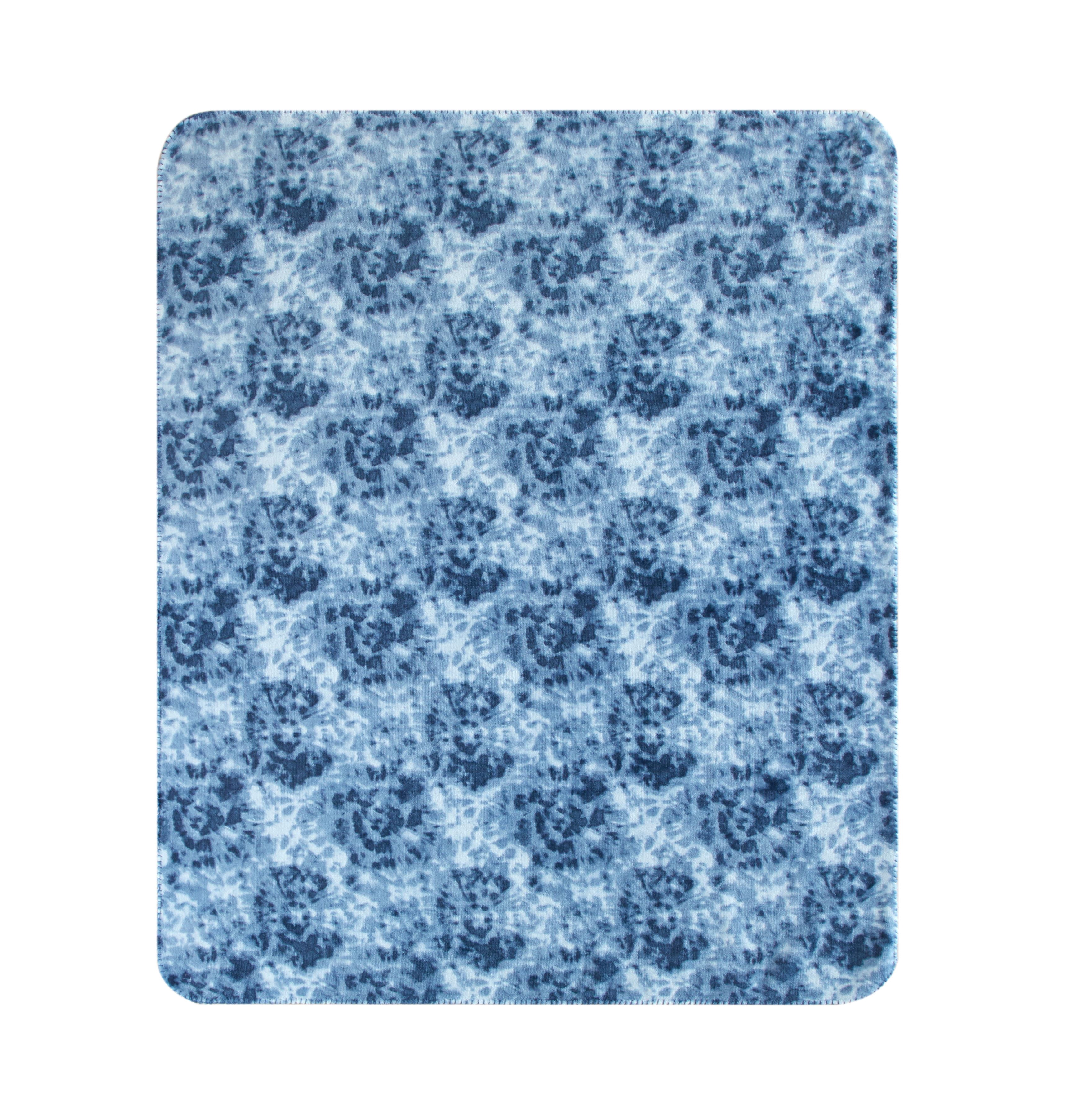 Mainstays Plush Throw Blanket, 50" x 60", Color: Blue Tie Dye