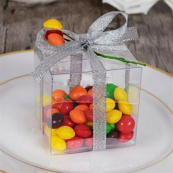 BalsaCircle 25 Clear 2" Wedding Favor Boxes Wedding Party Candy Gifts Decorations Supplies