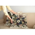 thumbnail image 2 of Ambesonne Floral Eucalyptus Throw Pillow Cover 2 Pack, Rustic Seasonal, 20", Eggshell Maroon Green, 2 of 7