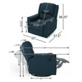 thumbnail image 5 of Noble House Pete Standard Fabric Tufted Swivel Glider Recliner, Navy Blue, 5 of 14