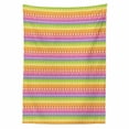 thumbnail image 2 of Ethnic Tablecloth, Motifs Pattern with Tents Angled Lines on Ombre Background, Rectangle Satin Table Cover Accent for Dining Room and Kitchen, 52" X 70", Multicolor, by Ambesonne, 2 of 2