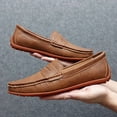 thumbnail image 3 of Big Size Men's Casual Loafers Slip On Leather Shoes Lightweight Driving Shoes Moccasins Classic Penny Loafer Flats Boat Shoes, 3 of 10