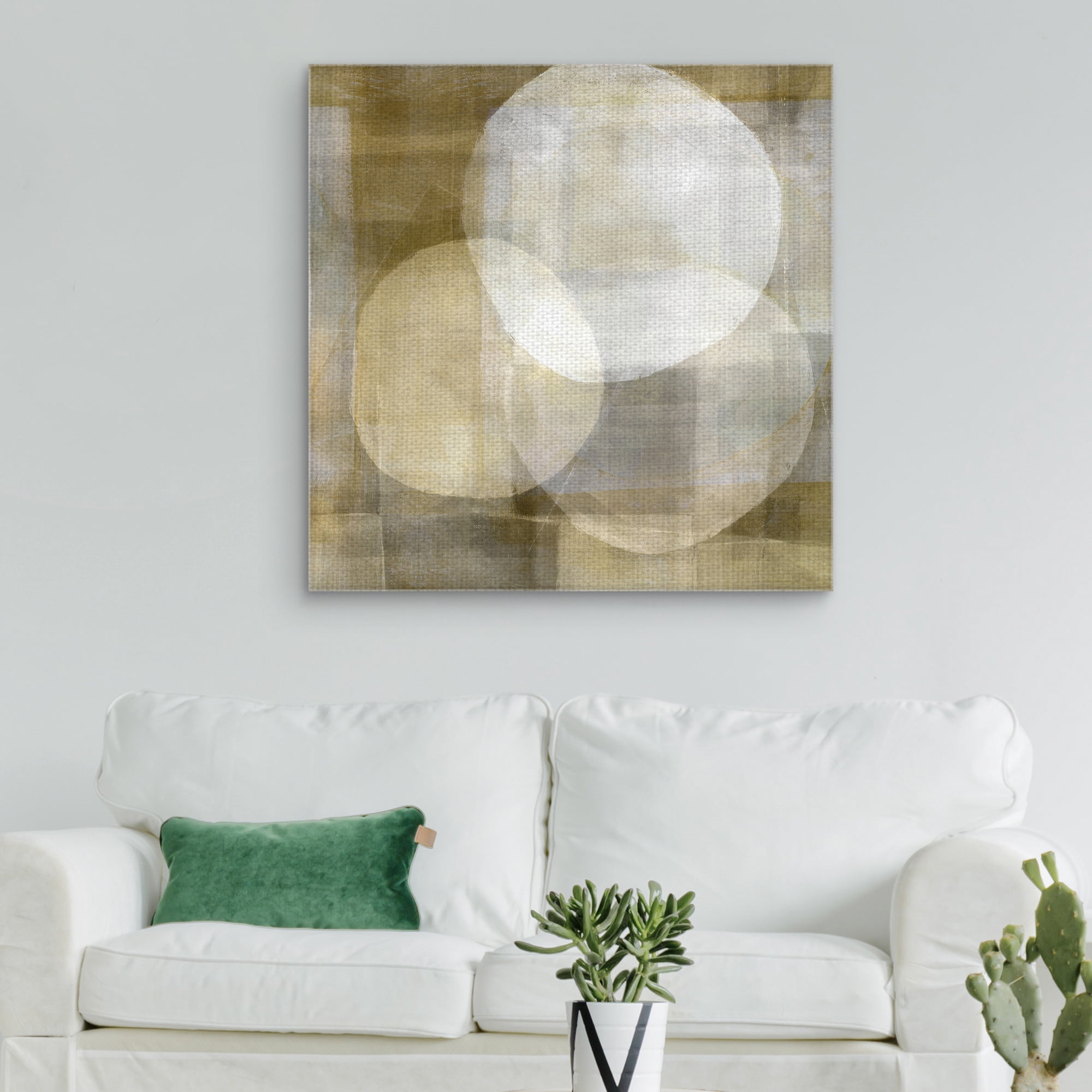 Masterpiece Art Gallery Golden Globes Abstract by Belle Maison Canvas Art Print 35" x 35"