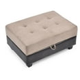 thumbnail image 4 of Passion Furniture Gallant Mocha and Black Microfiber Upholstered Storage Ottoman, 4 of 6