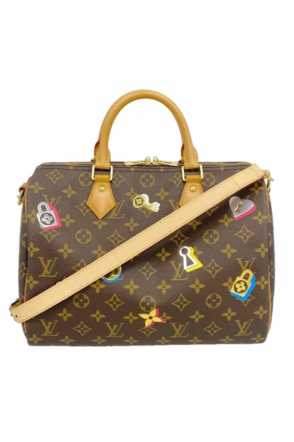 Pre-Owned Louis Vuitton Monogram Love Lock Speedy Bandoulire 30 Handbag M44365 Brown 2-way...