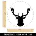 thumbnail image 2 of Deer Stag Head Solid Self-Inking Rubber Stamp Ink Stamper - Lime Green Ink - Medium 1 Inch, 2 of 7