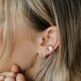 thumbnail image 2 of Alexcraft Gold Huggie Hoop Earrings for Women 14K Gold Plated Small Hypoallergenic U-Shaped Mini Gold Silver Hoop Earrings for Women, 2 of 5