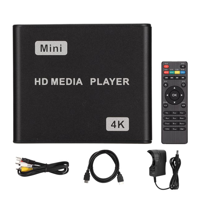 Lecteur Multimédia 4K HD Mini Lecteur Multimédia en Continu avec Télécommande et Indicateur DEL