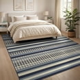 thumbnail image 3 of ODIKA 8'x10' Washable Area Rug Non-Shedding, Easy Care, Layering Striped Plaid Checks Farmhouse Rectangular Felpudo Gingham for King Size Bedroom Under Bed, Master Suite, 3 of 7