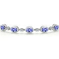 thumbnail image 3 of Gem Stone King 925 Sterling Silver Blue Tanzanite Bracelet for Women | 3.75 Cttw | Gemstone December Birthstone | Oval 7X5MM | Fully Adjustable 9 inch, 3 of 6