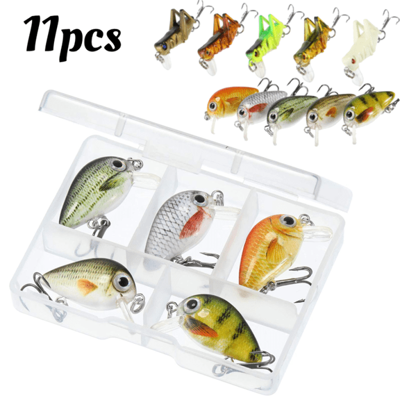 Easy Catch Squarebill Crankbaits, Lifelike Fishing Lures for Bass, Trout, Crappie, Bluegill, and Panfish, Artificial Hard Bait for Freshwater Creek Crank Baits, Fishing Gifts for Family Fish,With Box