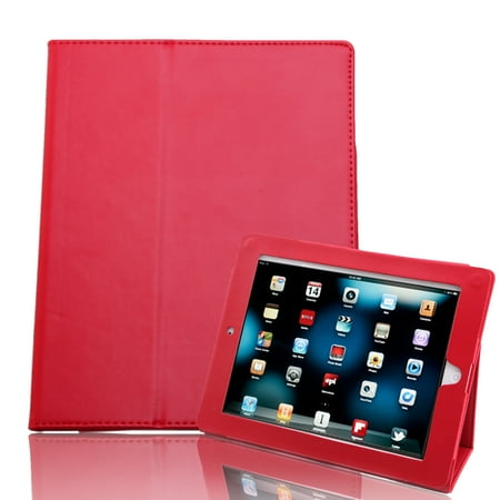 1st Generation Ipad Rubber Case HDE iPad 1 Case - Slim Fit Leather Cover Stand Folio with Magnetic Closure for Apple iPad 1 1st Generation (Red) ()