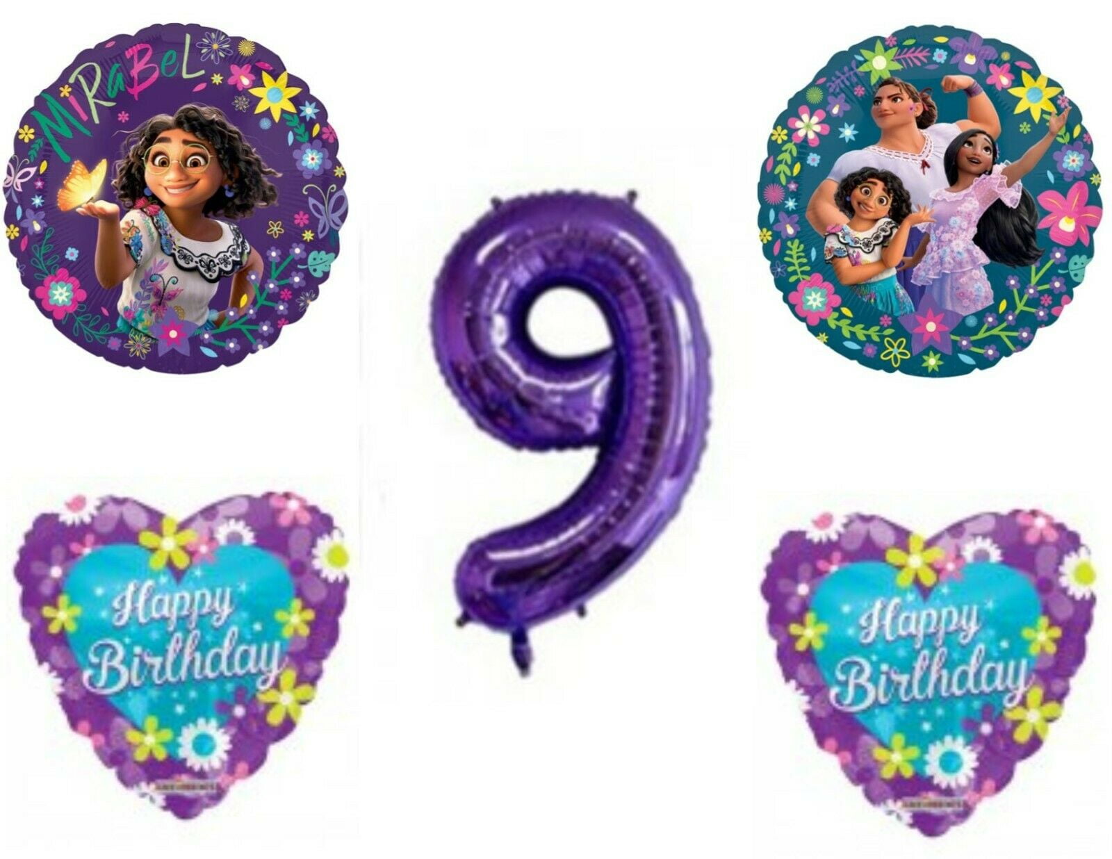 Age 9 Happy 9th Birthday Qualatex Balloons {Helium Party Balloons Boy/Girl} 