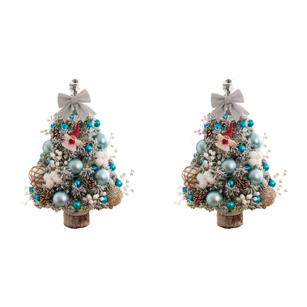 Mini Adornos para Árboles Navidad 45 Cm Con Luces LED Decoraciones Escritorio () Azul