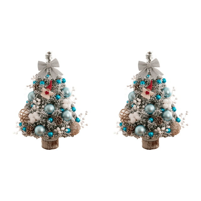 Mini Adornos para Árboles Navidad 45 Cm Con Luces LED Decoraciones Escritorio () Azul