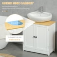 thumbnail image 3 of kleankin Modern Bathroom Sink Cabinet, Under Sink Storage Cabinet with Double Doors and Adjustable Shelf, Bathroom Vanity, White, 3 of 9