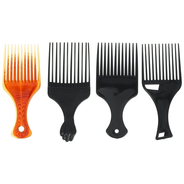 BRIGHTFUFU Peine de plástico para recoger el pelo, peine de dientes anchos de mano, peine para pelo con estilo, 4 Uds.