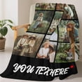 thumbnail image 3 of Personalized Face Christmas Tree Fleece Blanket,Custom Family Gift, 3 of 4