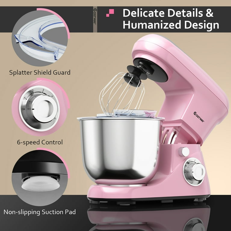 Costway 4.8 QT Stand Mixer 8-speed Electric Food Mixer w/Dough