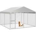 thumbnail image 3 of DWVO 10×10 ft ( 118" x 118" x 85" ) Outdoor Dog Kennel Outside Large Heavy Duty Shade Dog Pen Playpen Pet Dog Enclosure Crate Dog Run House with UV & Waterproof Cover, 3 of 14