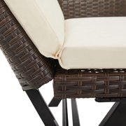 vidaXL Patio Bench Adjustable with Cushions for Outdoor Garden Poly Rattan