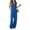 Royal blue, variant on Women Office 2 Piece Outfits V Neck Crop Vest Blazer and Wide Leg Suit Pants Sets