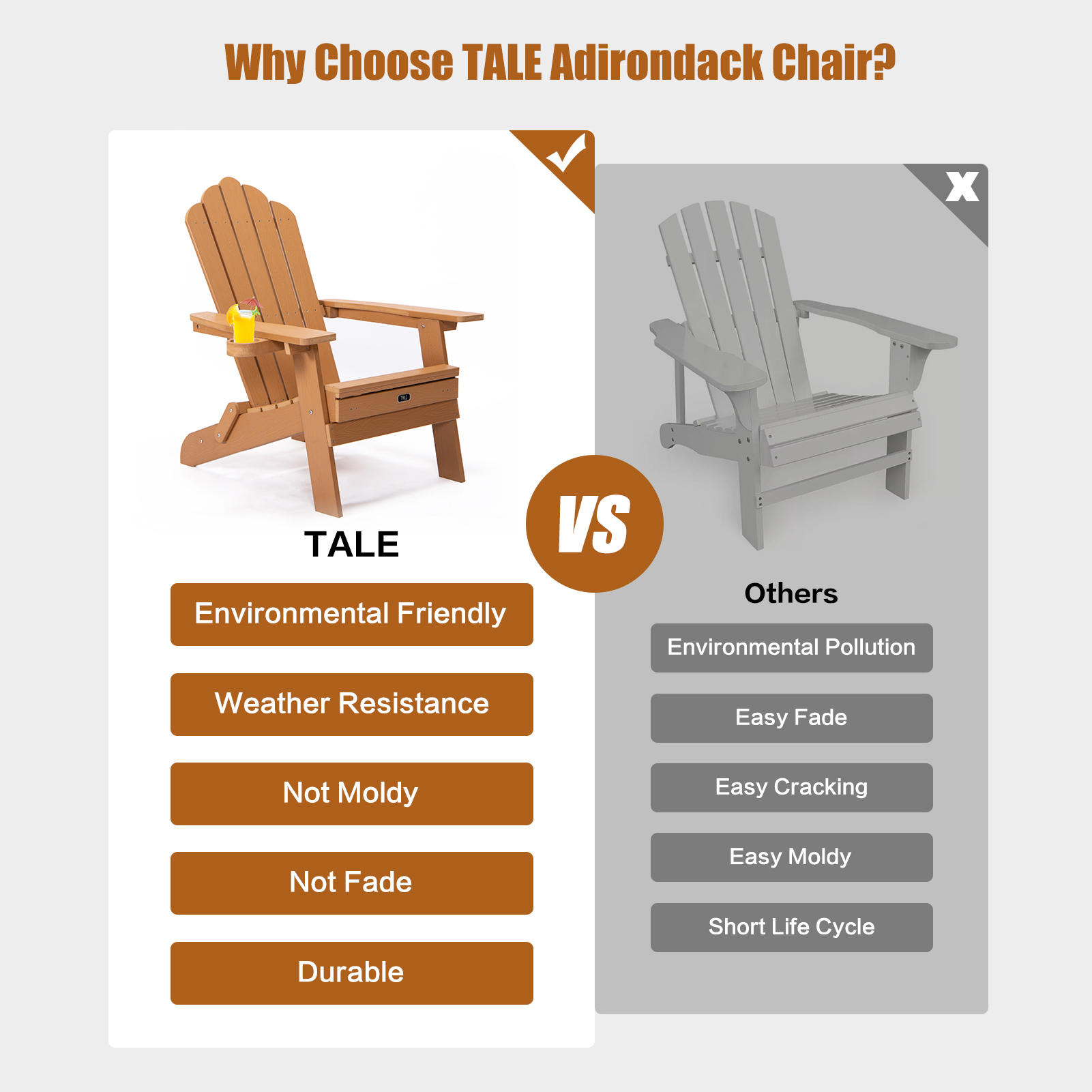 Wood Outdoor Adirondack Chair, Adirondack Chairs Folding Outdoor Patio Chairs, Wooden Accent Lounge Furniture for Yard, Patio - image 4 of 9