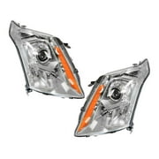 Headlight Assembly Set of 2 - Compatible with 2010 - 2016 Cadillac SRX 2011 2012 2013 2014 2015