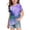 Dark Purple, variant on Round Neck Short Sleeve for Girls Batik Tie Dye Print Tee Tops Summer Lightweight Athletic Blouse Tops Y2K Streetwear