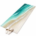 thumbnail image 2 of Turquoise Ombre Oceans 2'x6' Runner Rug, Watercolor Summer Coastal Beach Waves Washable Non-Slip Area Rugs for Hallway Kitchen Floor Bedroom Entryway, Laundry Carpet Decoration Indoor Mat, 2 of 9
