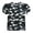 Gray, variant on Girls Brush Stroke Camouflage Puff Sleeve Tops 4-15 Years, Summer Casual Round Neck Shirts for Daily Play Outdoor