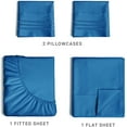 thumbnail image 2 of CGK Linens 4-Piece Ultra Soft & Comfy Hotel Luxury Sheet Set - Full Size Cooling Bed Sheet Fits 8"-16" Mattresses, Royal Blue, 2 of 6