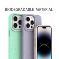 thumbnail image 3 of KAIYANG Funda para teléfono móvil iPhone 15 Pro, hecha de fibra de madera de bambú reciclada y totalmente biodegradable, estilo híbrido A, color verde, 3 of 5