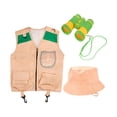 thumbnail image 4 of Juego de disfraces de explorador para niños Camping Cargo Chaleco y binoculares de sombreros Play Play Backyard Exploración al aire libre para niños Chaleco de bolsa transparente, 4 of 8