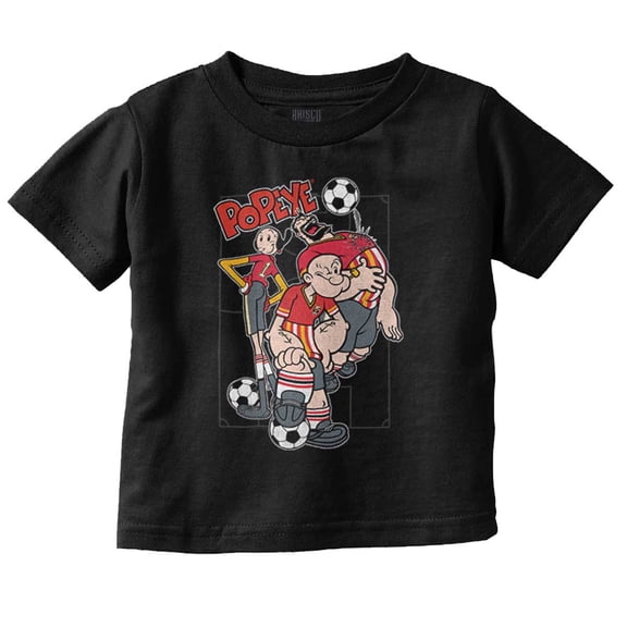 Popeye the Sailor Man Soccer Team Toddler Boy Girl T Shirt Infant Toddler Brisco Brands 6M