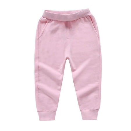 Babcutegg Boys Pants Side Pockets Jogger Pants Soild Color Toddler Boys Outwear Pink