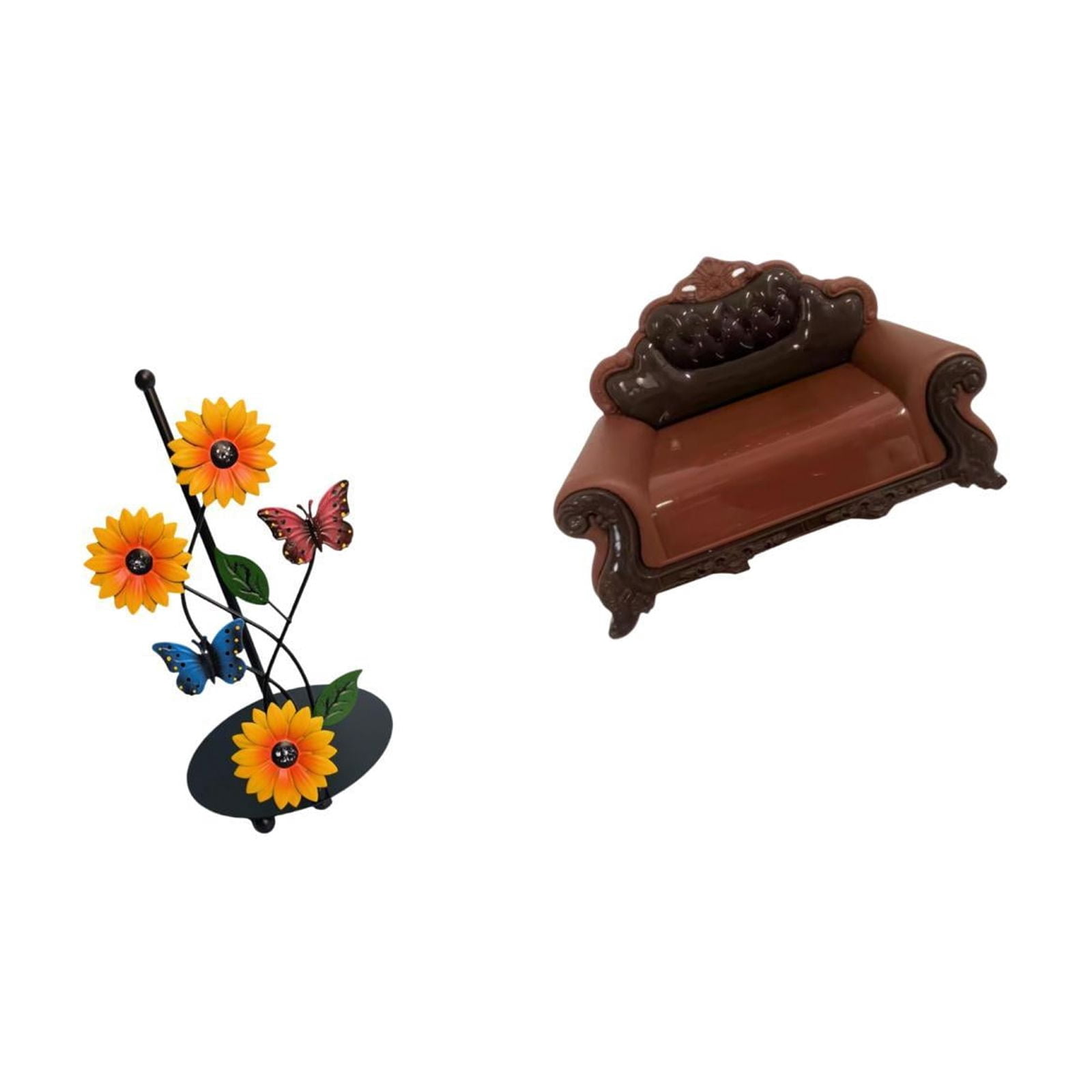 Fiocias Toilet Paper Holder Paper Towel Holder Countertop Kitchen Roll Holder Dollhouse Furniture European Sofa Model Iron Material Convenient Organization Su
