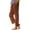Brown, variant on Women Clothing Women's Casual Pants Women Solid Straight Solid Elastic Pants Long Drawstring Linen Women Waist Cotton Casual Button Slit Trouser Legs Pants Women Blendingpants