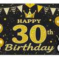 thumbnail image 3 of Glamorous Glittery 30th Birthday Banner with Crown Balloons and Streamers Backdrop Party Decoration for Birthday Parties Photography Props Photo Booth Decorations, 3 of 7