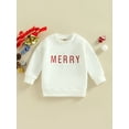 thumbnail image 2 of Qmyliery Toddler Baby Christmas Sweatshirt, Long Sleeve Crew Neck Letter Print Pullover Tops,6 Months-4 Years, 2 of 8