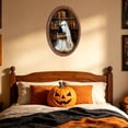 thumbnail image 4 of Elainilye Vintage Halloween Framed Wooden Print Spooky Ghost Picture Wall Hanging Decor for Living Room Bedroom Indoor Outdoor Home, 4 of 6